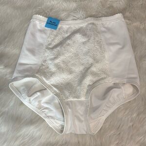 Flexees Firm Control Granny White Lace High Rise Panties Size XL New